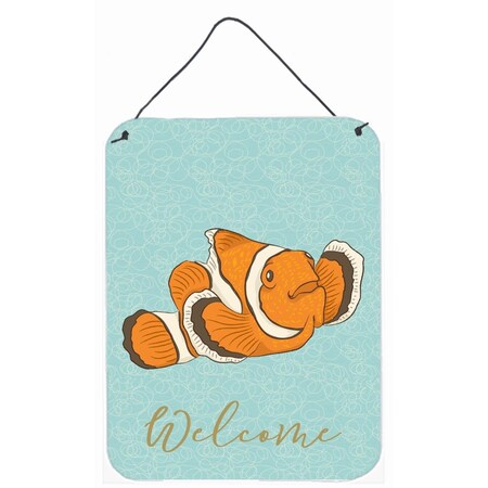 Carolines Treasures Clown Fish Welcome Wall or Door Hanging Prints BB8580DS1216